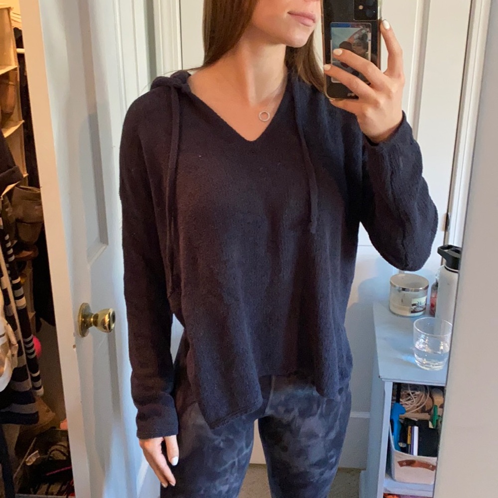 Aerie Navy Hooded Sweater